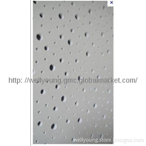 Perforated gypsum decorative ceiling tile